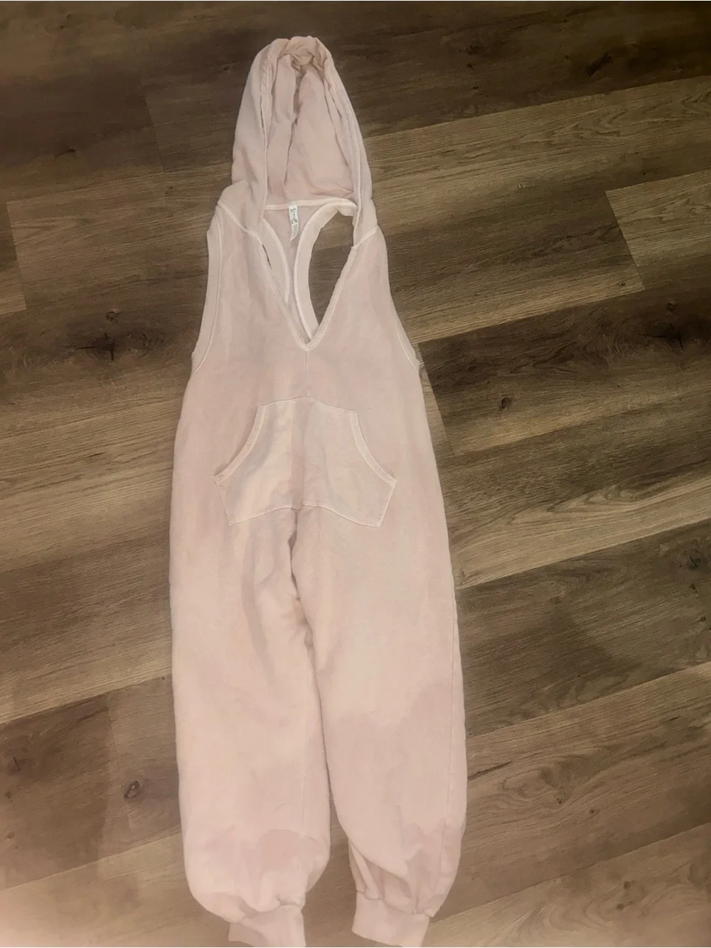 Free People Pale Pink Hooded Jumpsuit Romper